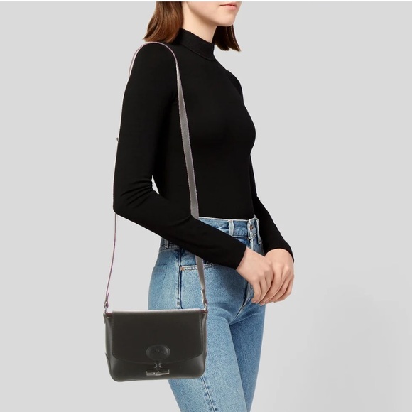 Longchamp Roseau Classic Pebbled Black Leather Crossbody - Picture 4 of 11